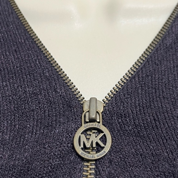 Michael Kors Deep Purple Sweater Dress or Tunic Long Sleeve Zip Up Front Size M - Picture 6 of 7